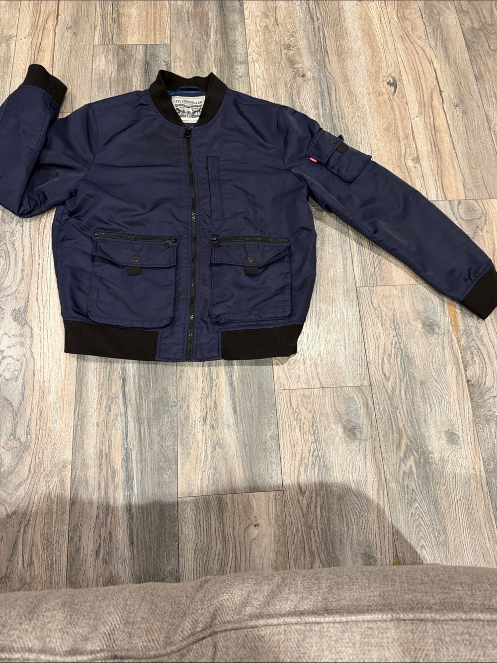 Levi's Navy Blue Bomber Jacket with Black Trim